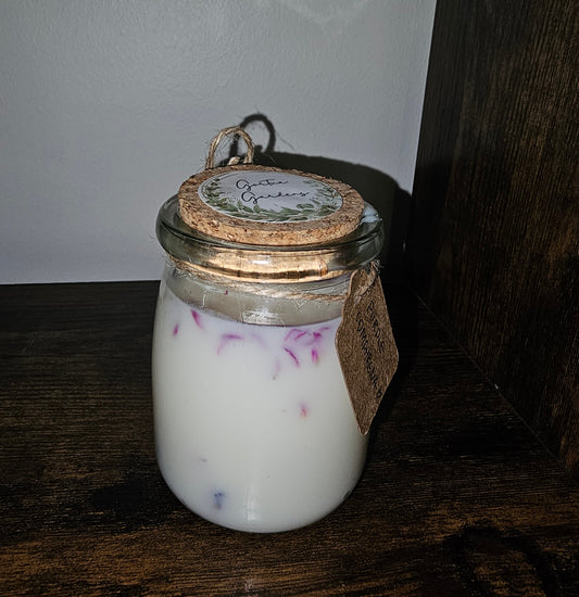 Purple Comphrena candle